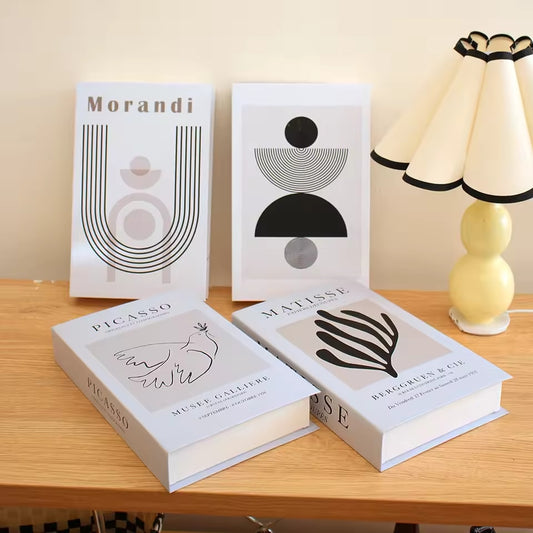 Luxury Fake Books for Decoration Designer Abstract Painting Coffee Table Books Box Living Room Decoration Books Room Additional